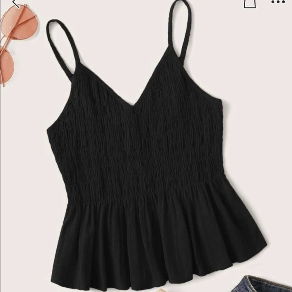 NWOT SHEIN smocked flounce Cami top Sz M I have 2 - Picture 4 of 8